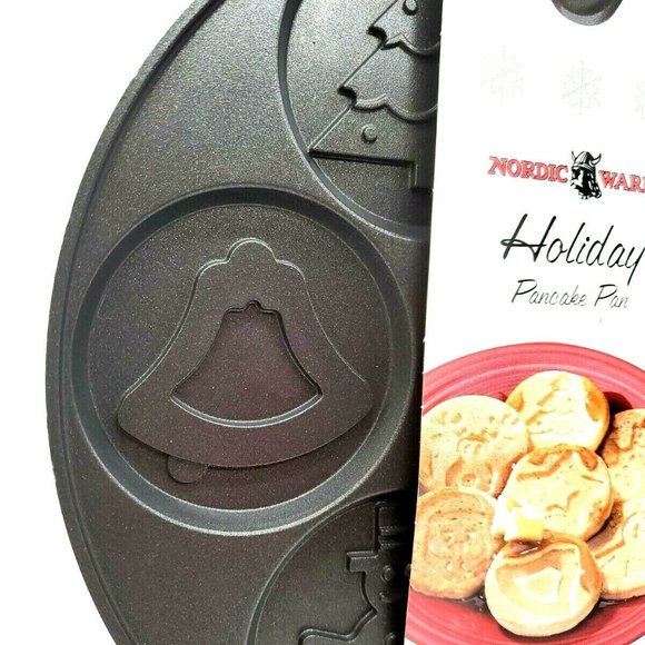 Nordic Ware Holiday Snowman Angel Pancake Pan Cast Aluminum Non-stick - Picture 3 of 13